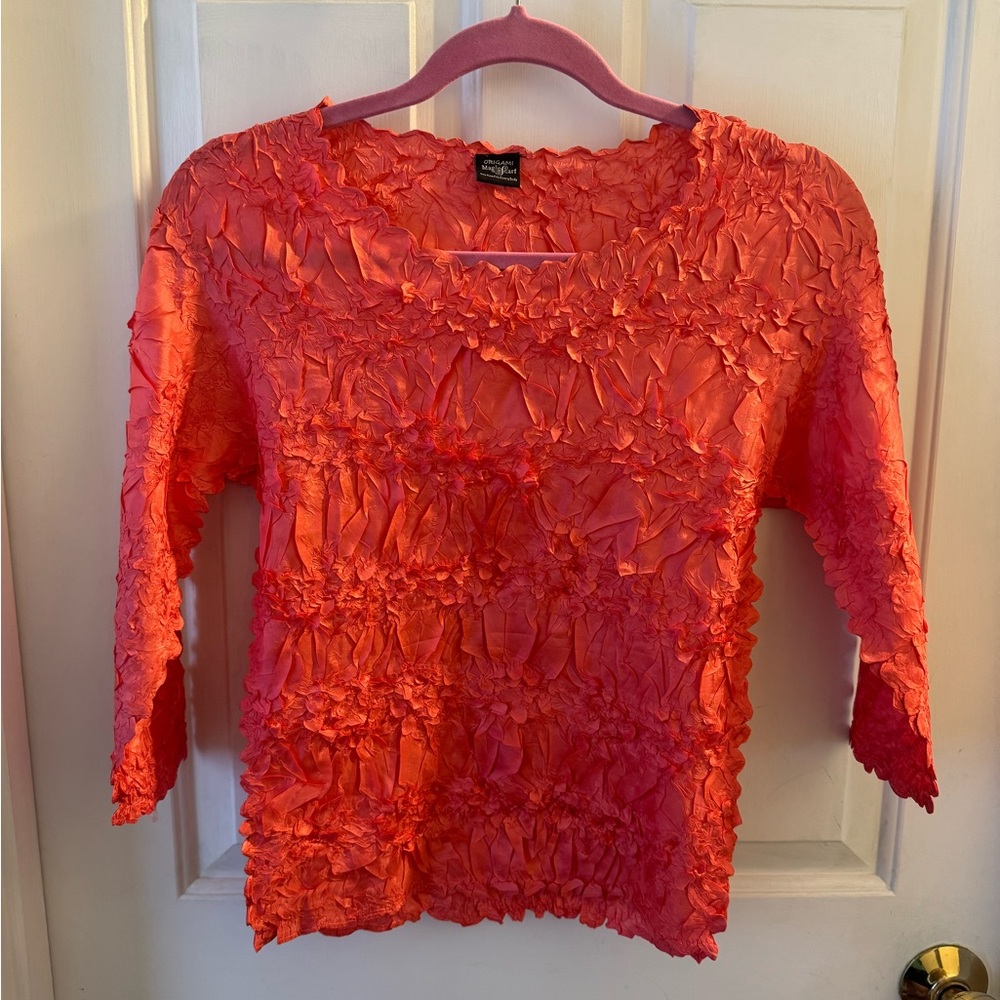 Elegant Textured Orange Blouse